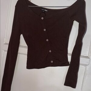 Fashion Nova Chocolate Button Down Top
